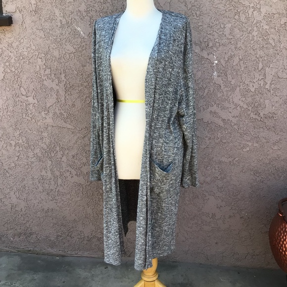 Nine West Long Cardigan Black and Gray - Picture 1 of 8